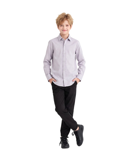 kids atelier moustache Gray Oxford Dress Shirt