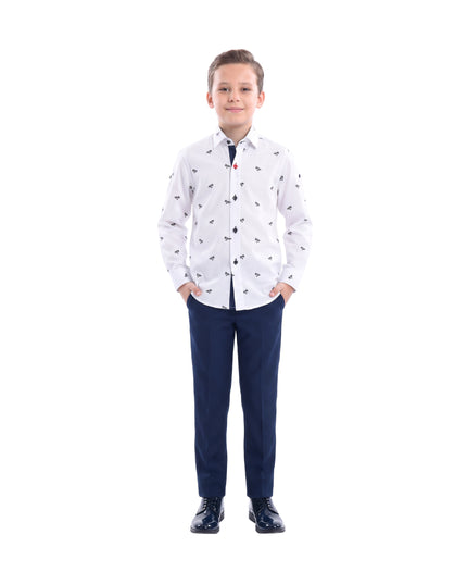kids atelier moustache White Palms Dress Shirt