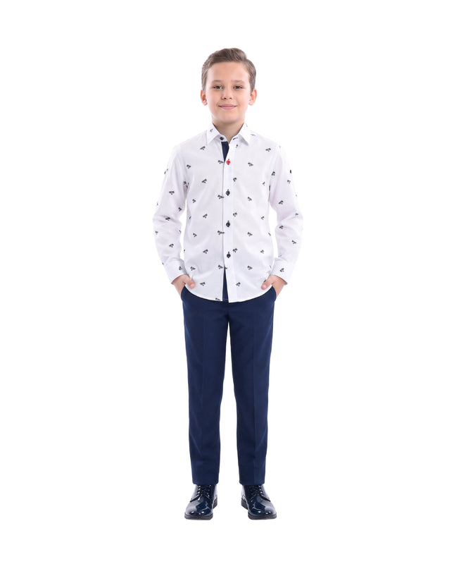 kids atelier moustache White Palms Dress Shirt