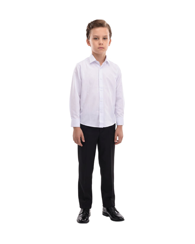 kids atelier moustache White Solid Dress Shirt