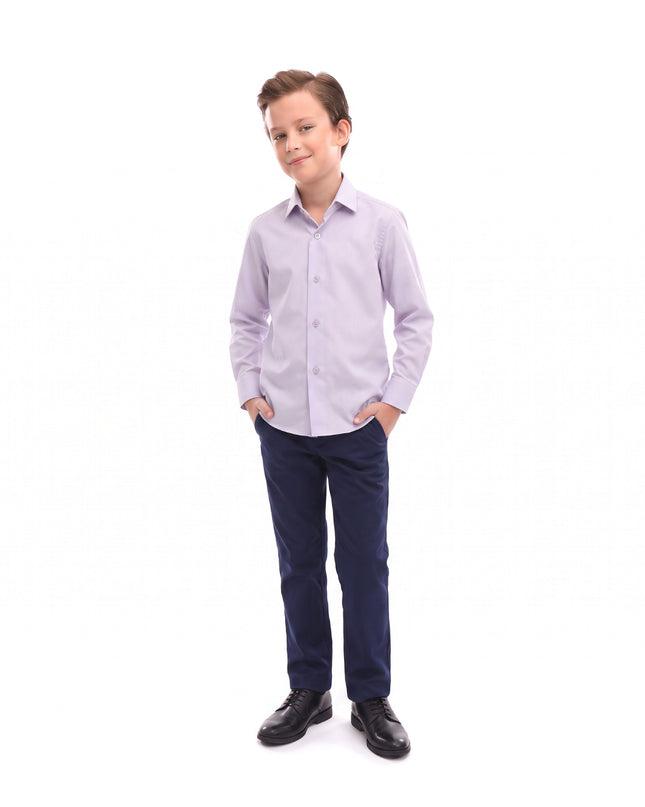 kids atelier moustache Pink Solid Dress Shirt