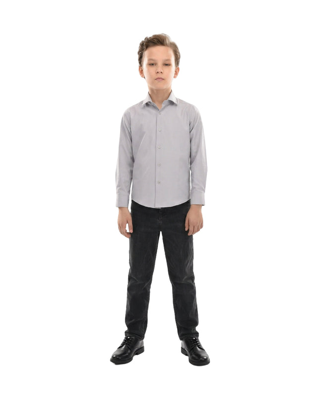 kids atelier moustache Gray Structured Button-Up Shirt