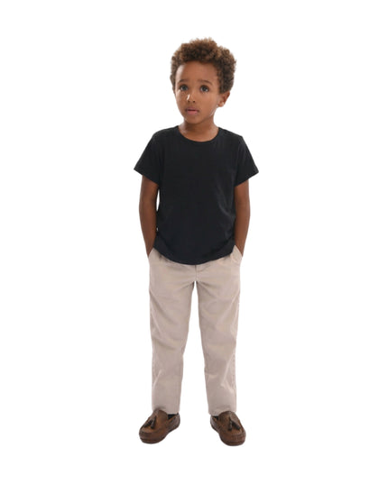 kids atelier moustache Black Solid Cotton T-Shirt