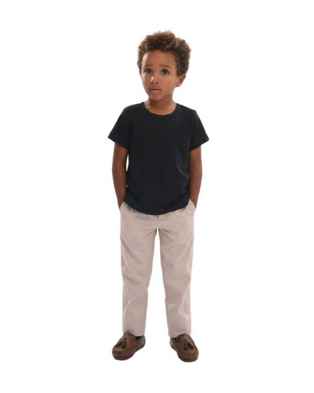 kids atelier moustache Black Solid Cotton T-Shirt