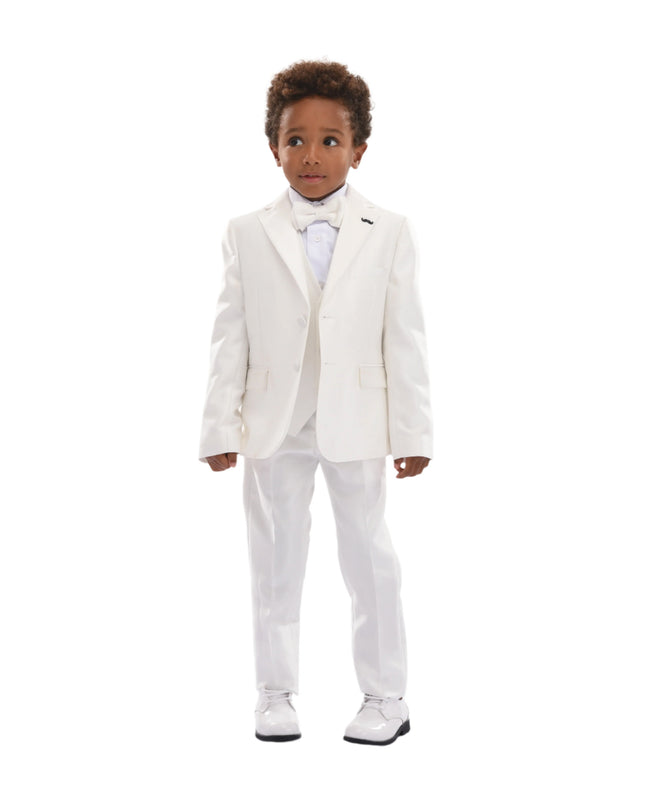 kids atelier moustache Cream 5pc Peak Lapel Tuxedo
