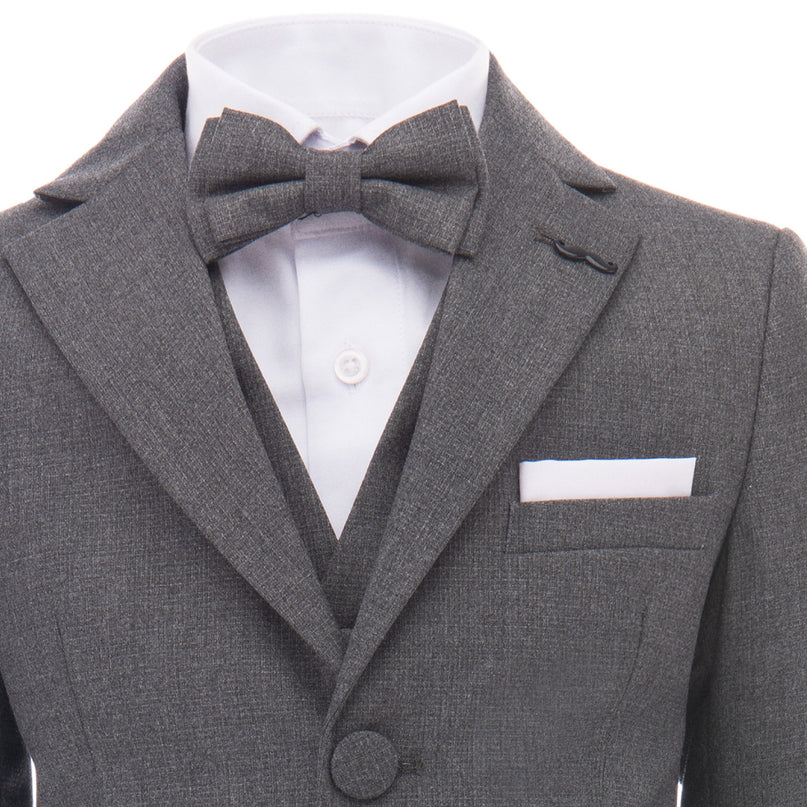kids atelier moustache Gray Peak Lapel Tuxedo