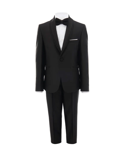 kids atelier moustache Black Glitter Trim Suit