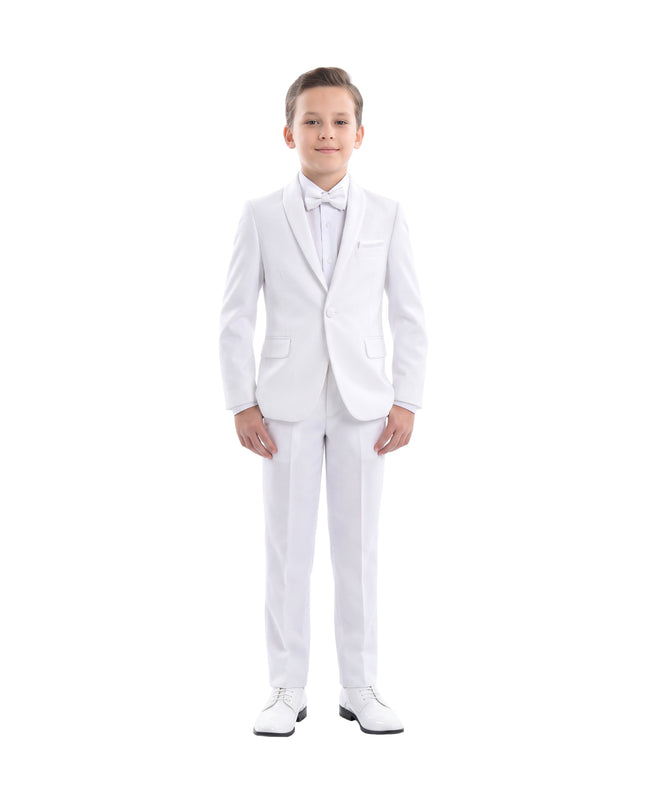kids atelier moustache White Shawl Lapel Suit