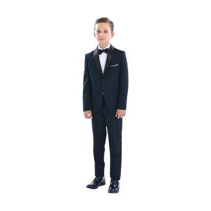 kids atelier moustache Navy Shawl Lapel Suit