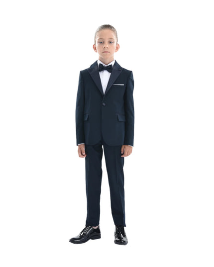 kids atelier moustache Navy Peak Lapel Suit