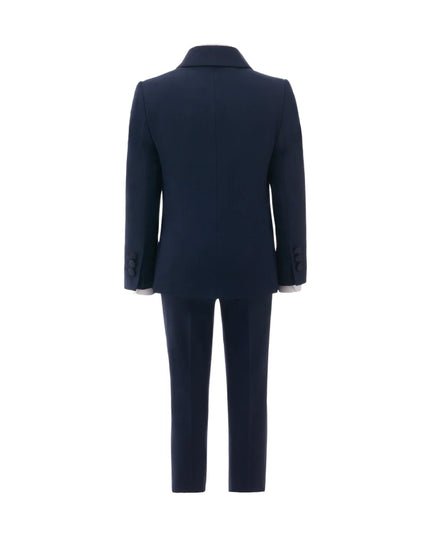 kids atelier moustache Navy Peak Lapel Suit
