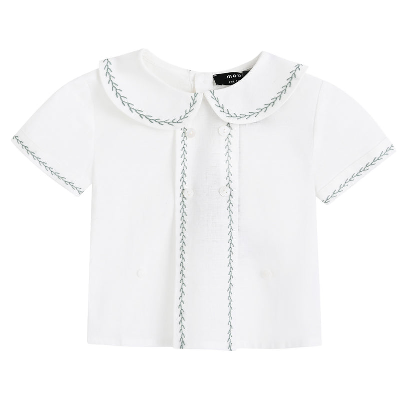 kids atelier moustache Light Green Shorts Set