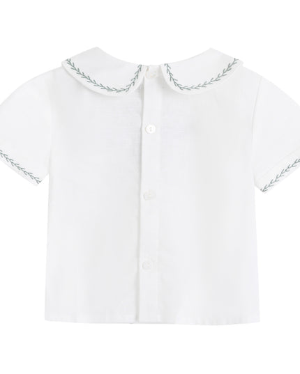 kids atelier moustache Light Green Shorts Set