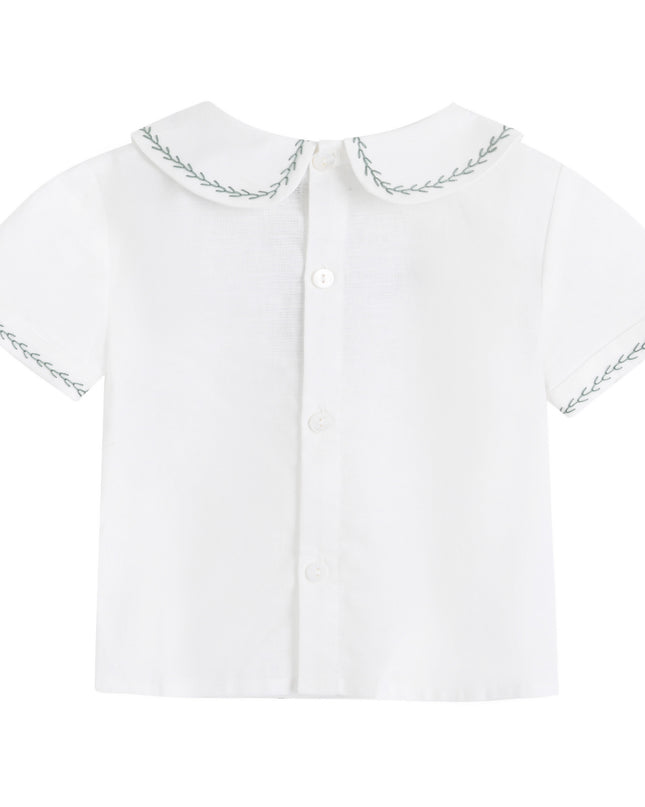 kids atelier moustache Light Green Shorts Set