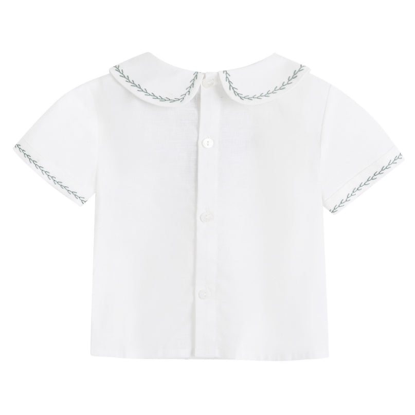 kids atelier moustache Light Green Shorts Set