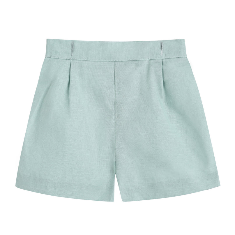 kids atelier moustache Light Green Shorts Set