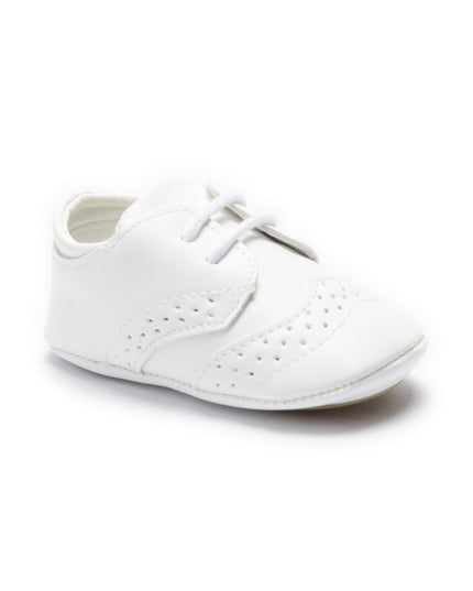 kids atelier moustache White Brogue Baby Shoes