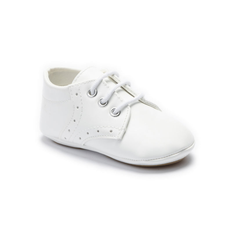 kids atelier moustache White Lace-Up Baby Shoes