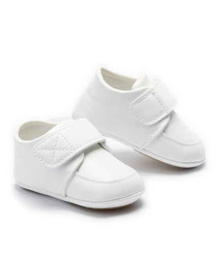 kids atelier moustache White Velcro Baby Shoes