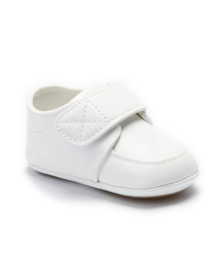 kids atelier moustache White Velcro Baby Shoes