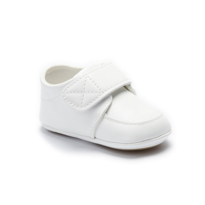 kids atelier moustache White Velcro Baby Shoes