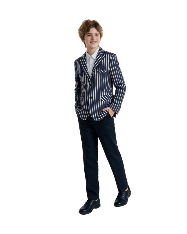 kids atelier moustache Navy Arthur Striped Tailored Suit