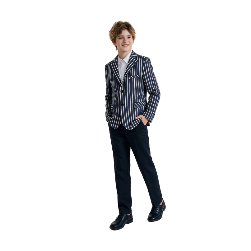 kids atelier moustache Navy Arthur Striped Tailored Suit
