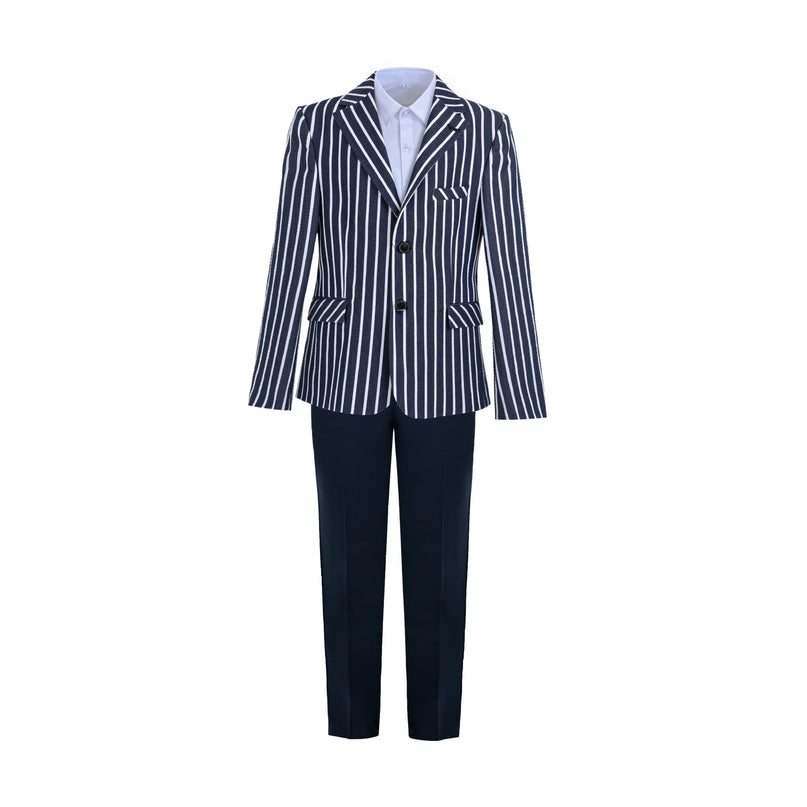 kids atelier moustache Navy Arthur Striped Tailored Suit