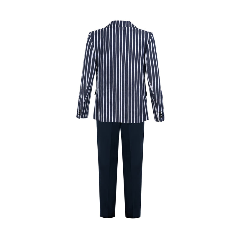 kids atelier moustache Navy Arthur Striped Tailored Suit