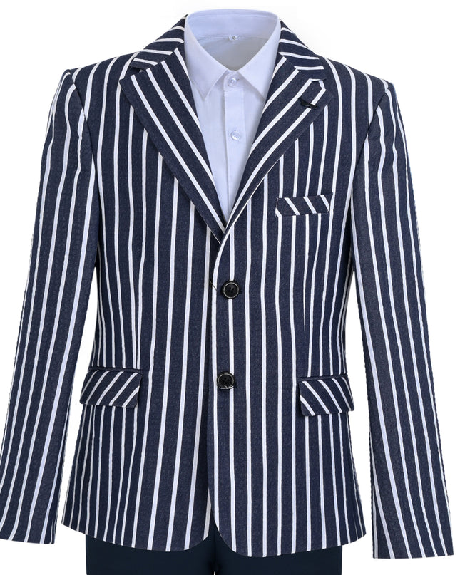 kids atelier moustache Navy Arthur Striped Tailored Suit