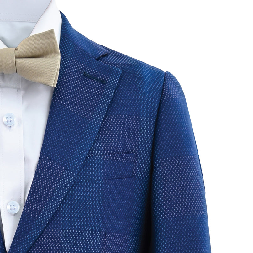 kids atelier moustache Blue Check Blazer Set