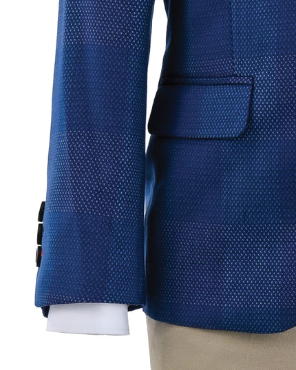 kids atelier moustache Blue Check Blazer Set