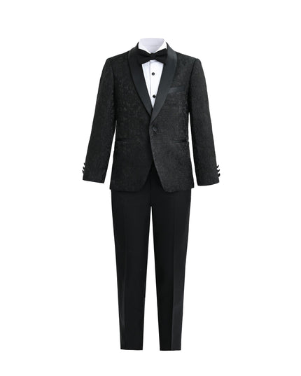 kids atelier moustache Textured Suit Set with Satin Lapels