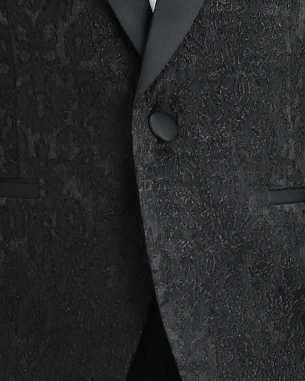 kids atelier moustache Textured Suit Set with Satin Lapels