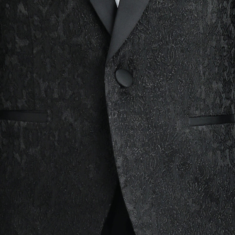 kids atelier moustache Textured Suit Set with Satin Lapels