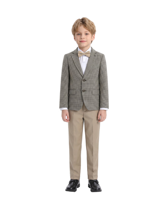 kids atelier moustache Checkered Blazer and Trousers Set