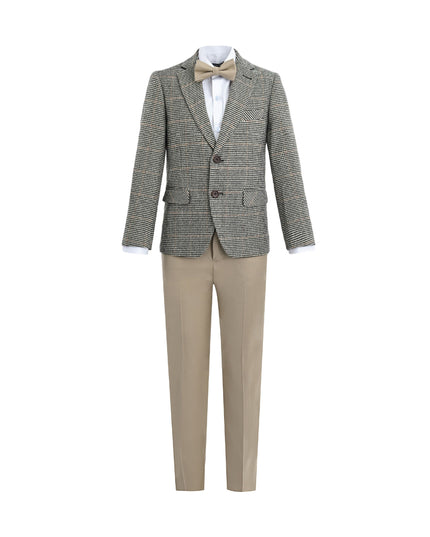 kids atelier moustache Checkered Blazer and Trousers Set
