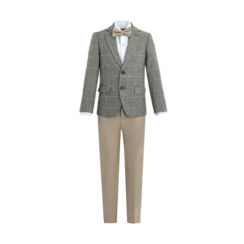 kids atelier moustache Checkered Blazer and Trousers Set