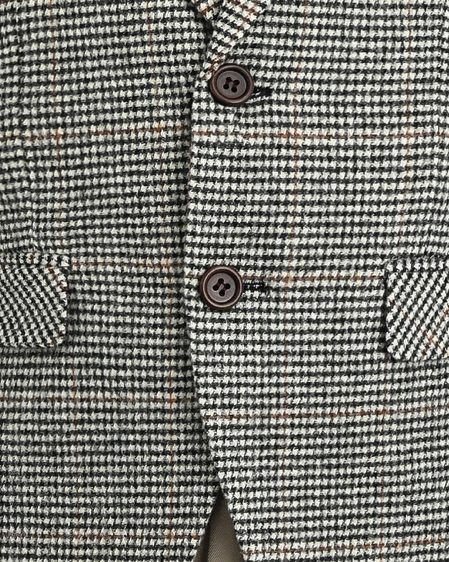 kids atelier moustache Checkered Blazer and Trousers Set
