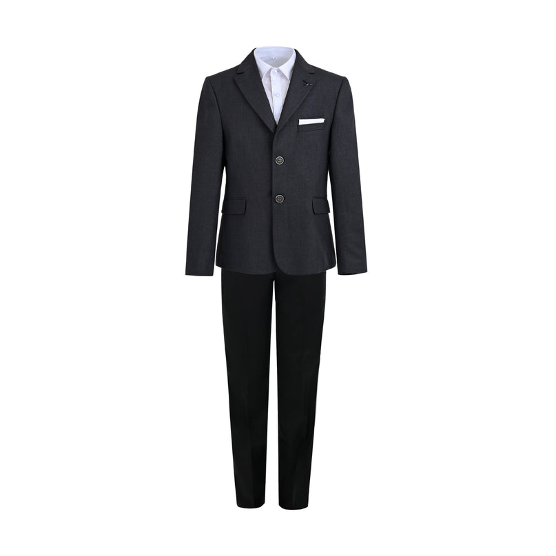 kids atelier moustache Gray Edward Structured Blazer Suit Set