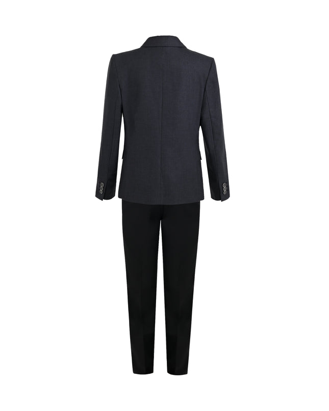 kids atelier moustache Gray Edward Structured Blazer Suit Set