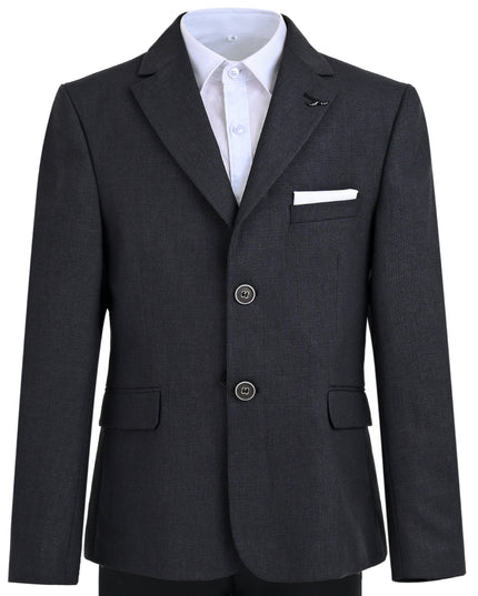 kids atelier moustache Gray Edward Structured Blazer Suit Set
