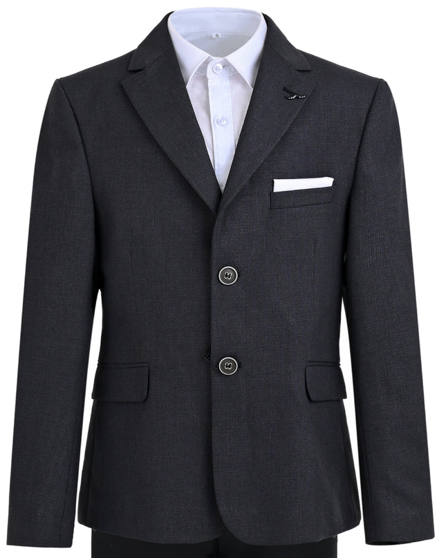 kids atelier moustache Gray Edward Structured Blazer Suit Set