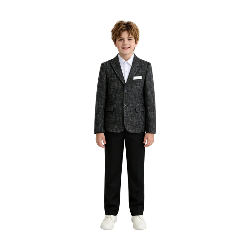 kids atelier moustache Black Alexander Checked Pattern Blazer Suit Set