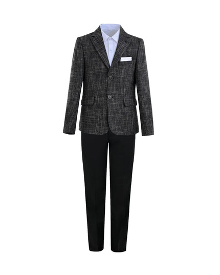 kids atelier moustache Black Alexander Checked Pattern Blazer Suit Set