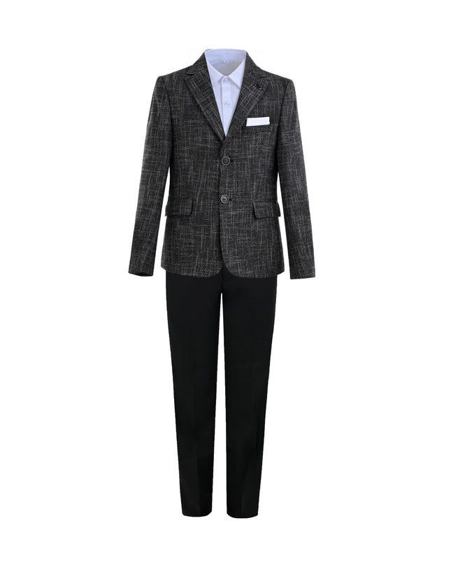 kids atelier moustache Black Alexander Checked Pattern Blazer Suit Set