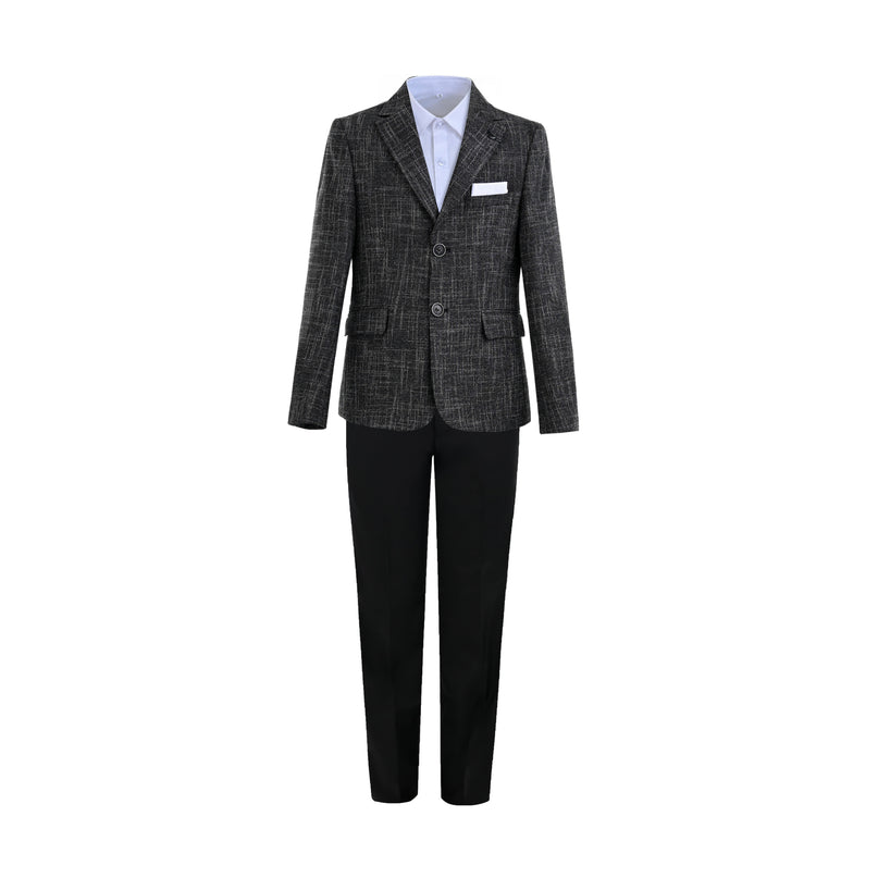 kids atelier moustache Black Alexander Checked Pattern Blazer Suit Set