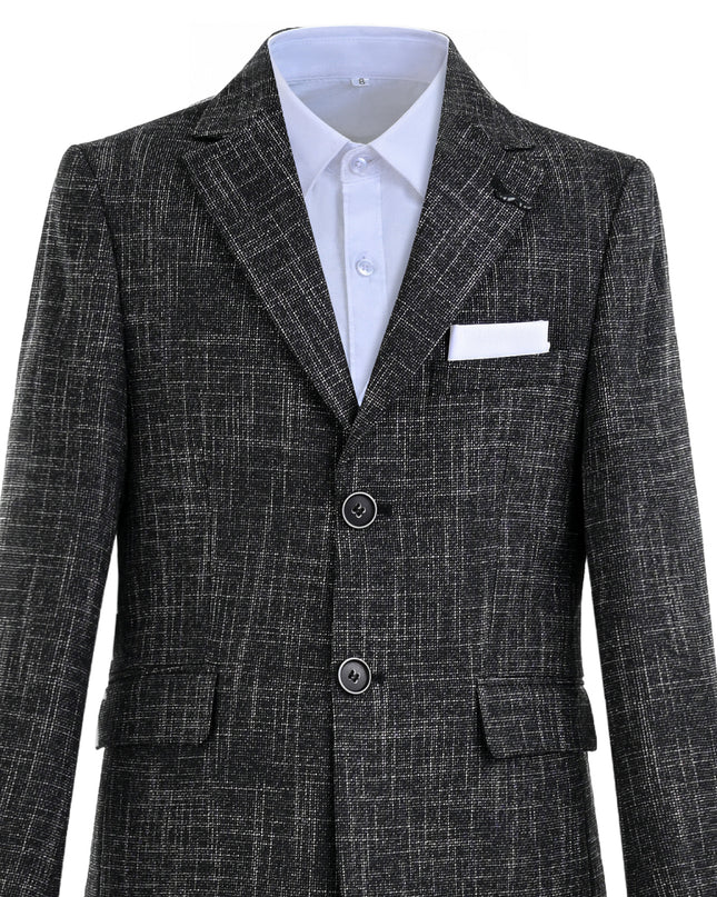 kids atelier moustache Black Alexander Checked Pattern Blazer Suit Set