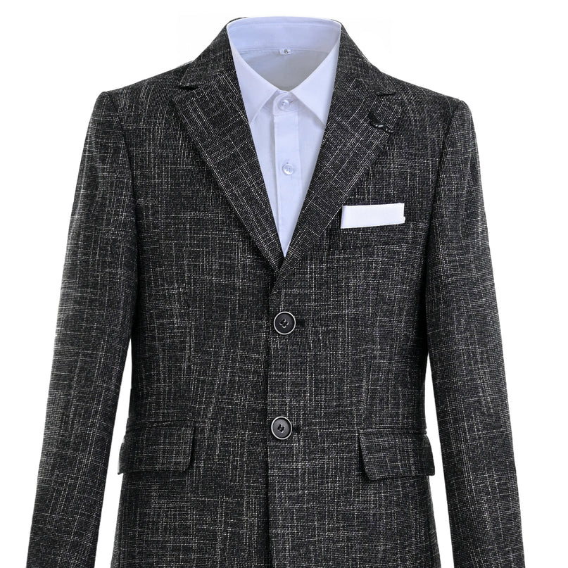 kids atelier moustache Black Alexander Checked Pattern Blazer Suit Set