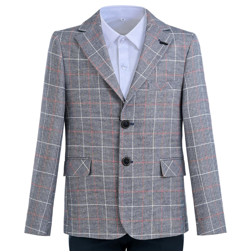 kids atelier moustache Blue Noah Plaid Blazer Suit Set with Shirt